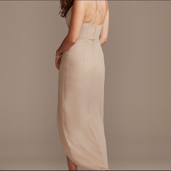 David’s Bridal Chiffon Tulip Midi Dress 10 - Picture 2 of 6